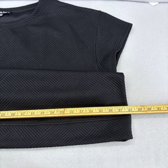 SEE AND BE SEEN Womens Black Textured 2 Piece Wide Leg Crochet Detail Boho SZ 2X - Picture 14 of 16